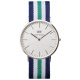 Ремешок DANIEL WELLINGTON оригинал нейлоновый синий-белый-зеленый для мужских часов nottingham, 20мм (0408dw)