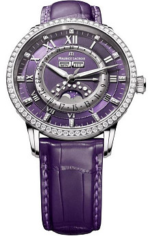 Ремень Maurice Lacroix 550-000183, из кожи крокодила, пурпурный, размер 20/18 мм