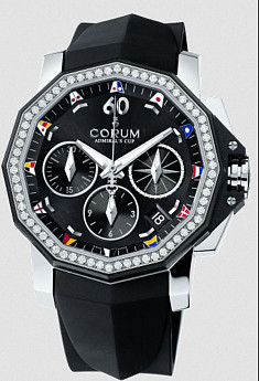 Ремень Corum 0480/00318, из каучука, черный, размер 21/18 мм