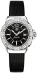 Ремень Tag Heuer FC6218, из кожи телёнка и сатина, черный, размер 17/15 мм