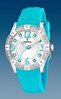 Ремень Festina BC07557, из каучука, бирюзовый, размер 20 мм