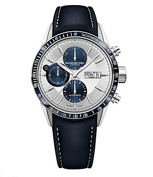 Ремень Raymond Weil SV2203-2780-R-8, из кожи телёнка, синий, размер 22 мм