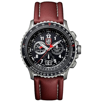 Ремень Luminox FE9240.70TI, из кожи телёнка, коричневый, размер 24 мм