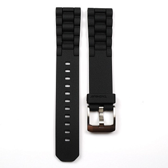Ремень Tag Heuer BT0711, из каучука, черный, размер 17 мм